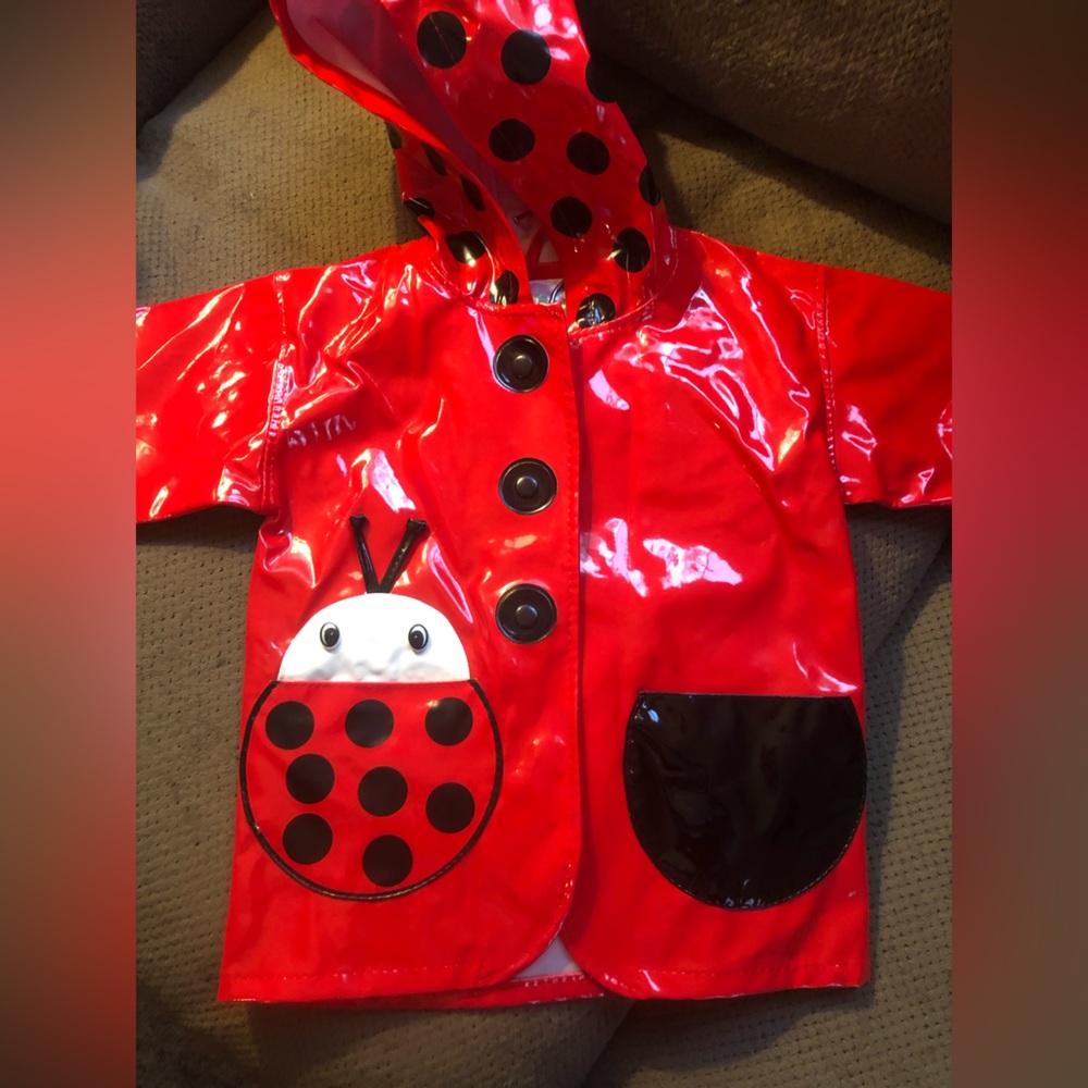 Kidorable ladybug toddler raincoat and matching hanger size 2T